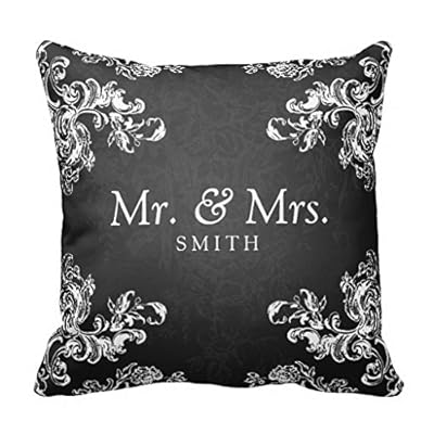 Carl Bing Beautiful Elegant Wedding Vintage Swirls 2 Black Pillow Case