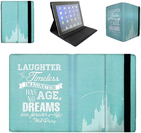 Flip Case For Apple iPad Air 1 Flip Cover - Aqua Laughter is Timeless Walt Disney Quote Protective Premium