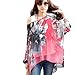 DaySeventh Womens Batwing Dolman Sleeve Shirt Chiffon Flowers Tops Blouse