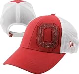 Ohio State Buckeyes Women's New Era Jersey Shimmer Adjustable Trucker Mesh Strapback Hat