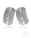 Silver Ocean Wave Rhinestone With Silver Round clip on earring