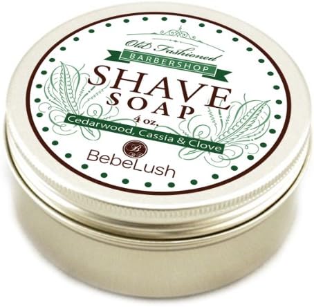 Bebelush Shave Soap - 4 Oz. - With Shea, Mango and Cocoa Butter - Cedarwood, Cassia &amp; Clove - Old Fashioned for a Luxurious Experience - Made in USA