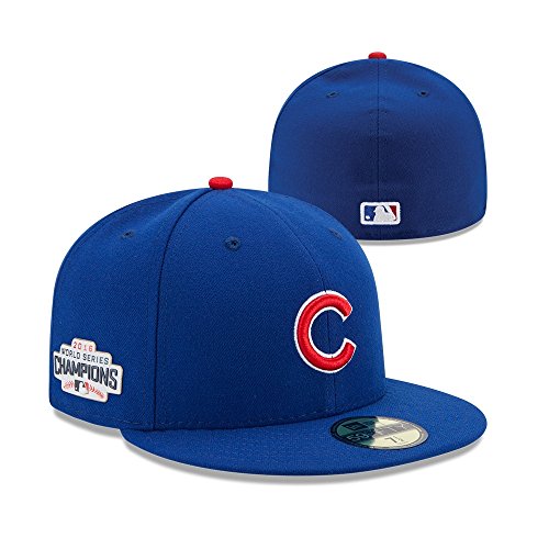 New Era 59fifty Chicago Cubs Fitted Hat Cap World Series Champions 2016 Patch (7 5/8)