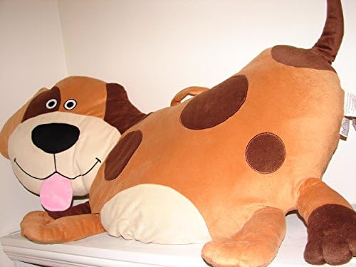 40" JUMBO DOG PILLOW Plush Stuffed Animal Toy Spotted Brown White Puppy