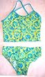 Girls 7-16 2-piece Swimwear Crop Top Bikini Aqua/Yellow
