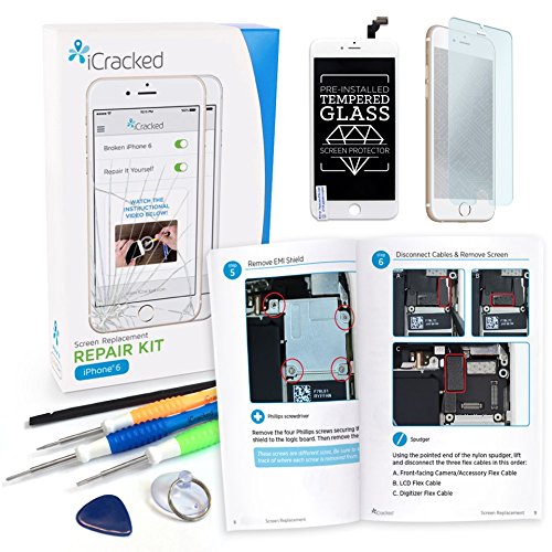 iCracked iPhone 6 Screen Replacement Kit (AT&T/Verizon/Sprint/T-Mobile) - Retail Packaging - White iCracked iPhone 6 Screen Replacement Kit (AT&T/Verizon/Sprint/T-Mobile) - Retail Packaging - White
