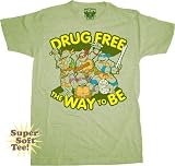  : Teenage Mutant Ninja Turtles Classic Movie TV Series - TMNT Drug Free Adult Heathered Green T-shirt