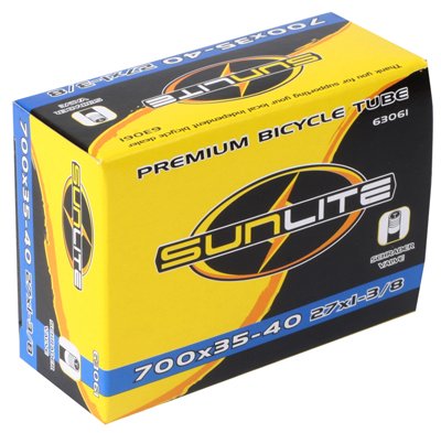 Sunlite Bicycle Tube, 700 x 35-40 (27 x 1-3/8) SCHRADER Valve