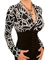 Blue Banana - Squiggle Print Corset Style Stretchy Top