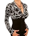 Blue Banana - Squiggle Print Corset Style Stretchy Top