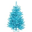 2' Pre-Lit Sparkling Sky Blue Artificial Tinsel Christmas Tree - Teal Lights
