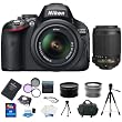 Nikon D5100 16.2MP CMOS Digital SLR Camera with 18-55mm f/3.5-5.6 AF-S DX VR Nikkor Zoom Lens + Nikon 55-200mm f/4-5.6G ED IF AF-S DX VR [Vibration Reduction] Nikkor Zoom Lens + Original Nikon EN-EL14 Lithium-Ion Battery + 3 Extra Lenses + 16GB Premium Accessory Kit