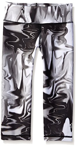 adidas Girls' Big Girls' Bw Capri, Black/White Motion/Aop, Medium