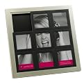 Puzzle Plastic 8-Opening Photo Frame - Silver (2x2")