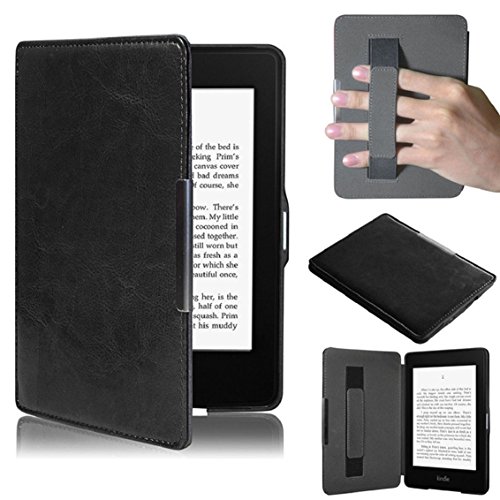 TOOPOOT(TM) Premiu Ultra Slim Leather Smart Case Cover For New Amazon Kindle Paperwhite 5 (Black)