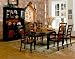 7PC Beautiful Dining Set w/Solid Hardwood In Brown & Black Finish.