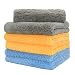 CARCAREZ Microfiber Towels for Cars - 16x16 inch - Plush Edgeless Microfiber Towel - 6 Pack Car Microfiber Towel (Blue, Yellow, Gray)