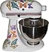 2X Butterfly Decal Sticker Mixer cover Kit, butterflies red, blue morpho, orange monarch, yellow swallowtail, designed to fit all KitchenAid stand mixers, including Professional 600, Artisan, Ultra Power, 4, 5, 6 qt quart mixers, without accessory interference to give the mixer a garden look.