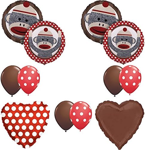 Sock Monkey Red Birthday Party Balloon Decoration Kit