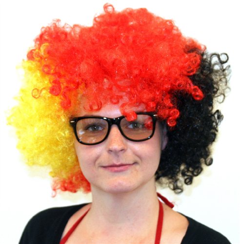 Deutschland Afro Perücke Locken Haare Fanartikel Fußball EM/ WM