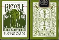 Green Bicycle Elephant Tsunami Playing Cards Rider Back Poker Size Regular Index