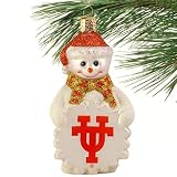 Texas Longhorns Glass Snowman Ornament