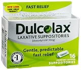 Dulcolax Laxative Suppositories, 16-Count Comfort Shaped
Suppositories