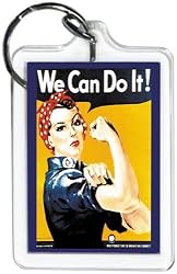 Rosie The Riveter Mirror Lucite Key Chain