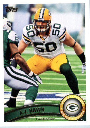 2011 Topps Football Card # 203 A.J. Hawk - Green Bay Packers - NFL Trading Card in a Protective Case!