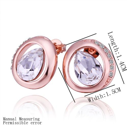 DUMAN Swarovski Elements Crysta White Teardrop Crystal Earrings, Fashion jewelry, nickel free, plating platinum, Rhinestone