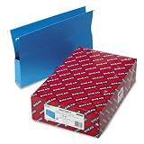 2 Capacity Closed Side Flexible Hanging File Pockets, Legal, Sky Blue, 25/Box