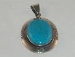 Native American Jewelry Turquoise Silver Pendant - PD-0046