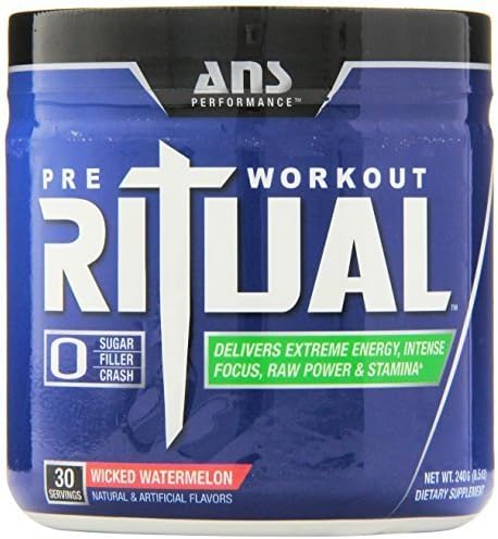 ANS Performance Ritual Pre-Workout, Delivers Extreme Energy with Intense Focus and Raw Power, Sugar-Free Wicked Watermelon, 240 Gram by Athlete Certified Nutrition