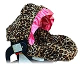 Lollipop Leopard/Pink with Ruffle Canopy INFANT CAR SEAT COVER