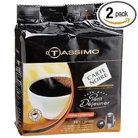 Carte Noire Petit Dejeuner Coffee, T-Discs for Tassimo Coffeemakers, 16-Count Packages (Pack of 2)