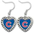 Chicago Cubs Crystal Heart Earrings