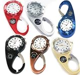 Mens Sporty Metal Xanadu Clip Watch & Compass and Working Indiglo Light ~ YOU CHOOSE COLOR!