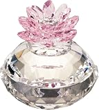 Pink Handcut Crystal Water Lilly Trinket Box