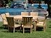 Outdoor Living : 9 PC Teak Outdoor Patio - 72" Square Table, 8 Stylish Chairs