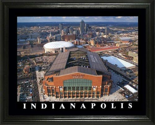 Indianapolis Colts - Lucas Oil Stadium Aerial - Lg - Framed Poster Print
