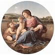 Raffael (Alba Madonna, Scene: Mary with Christ Child and John the Baptist, Tondo) Art Poster Print - 13x19