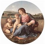Raffael (Alba Madonna, Scene: Mary with Christ Child and John the Baptist, Tondo) Art Poster Print - 13x19