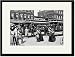 Black Framed/Matted Print 17x23, Taking the Trolley through Queens