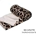 Queen Blanket Sumptuously Soft Plush Taupe/chocolate Giraffe Animal Print Sherpa Blankets / Reversib
