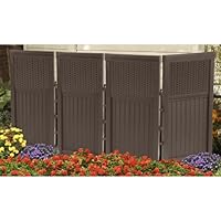 Suncast FSW4423 4 Panel Resin Wicker Outdoor Screen