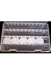Clear Plastic Storage Organizer Case for Rainbow Loom and Rubber Bands -Adjustable Compartments!, No.CAD 124 (color may vary)