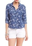 2B Floral Printed Denim Top