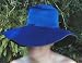 1960s Wide Brim Blue Velvet Hat