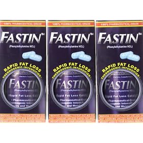 HI TECH PHARMACEUTICALS FASTIN 345MG PHENYLETHYLAMINE HCL DIET & WEIGHT LOSS APPETITE SUPPRESSANT, 60 Tablets per Bottle (Pack of 3 Bottles)