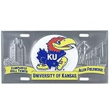 Kansas Jayhawks Heavy-Duty Color Pewter License Plate